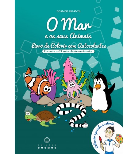 N.º 7 - O Mar e os seus Animais - Livro de colorir com autocolantes